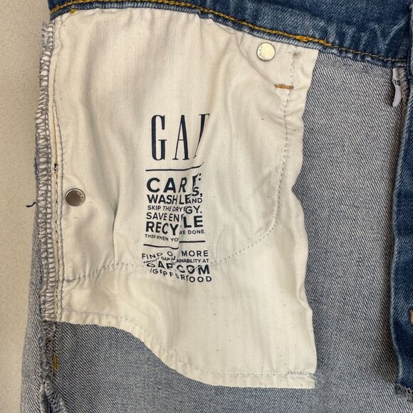 Gap High Stride Wide Leg Light Blue Wash Stretch Denim Jeans Size 14/32 Short - Picture 11 of 16